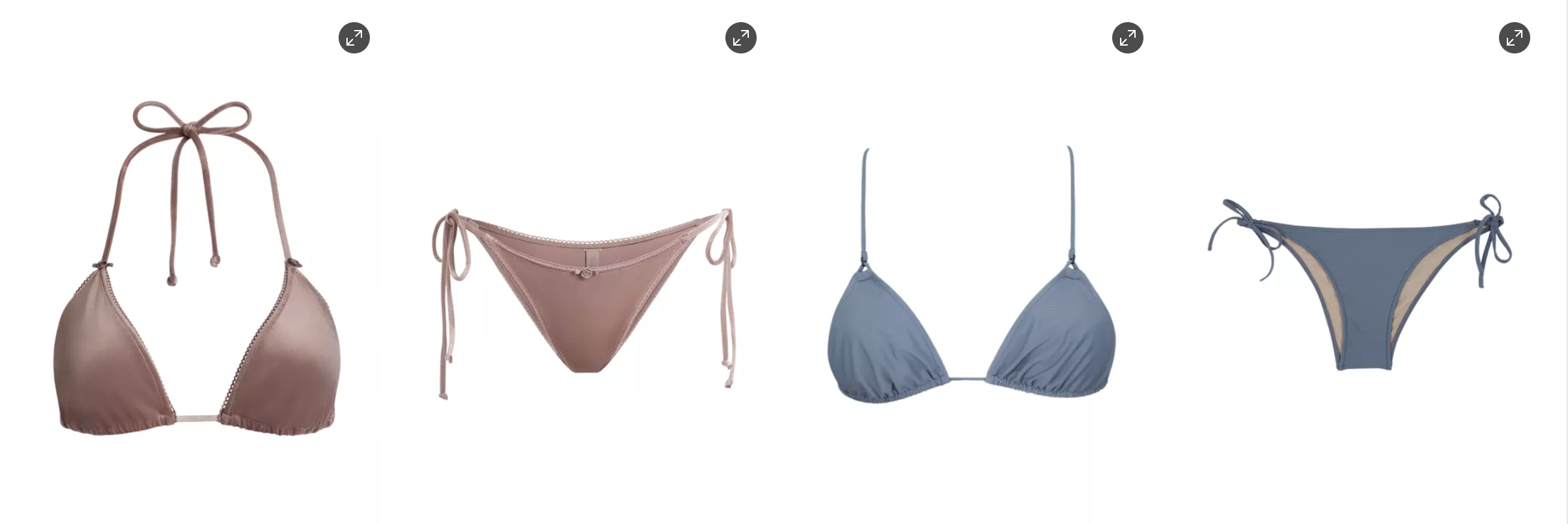 ZEEMUSE dusty rose and grey bikini - soft neutral zeemuse swimwear triangle collection