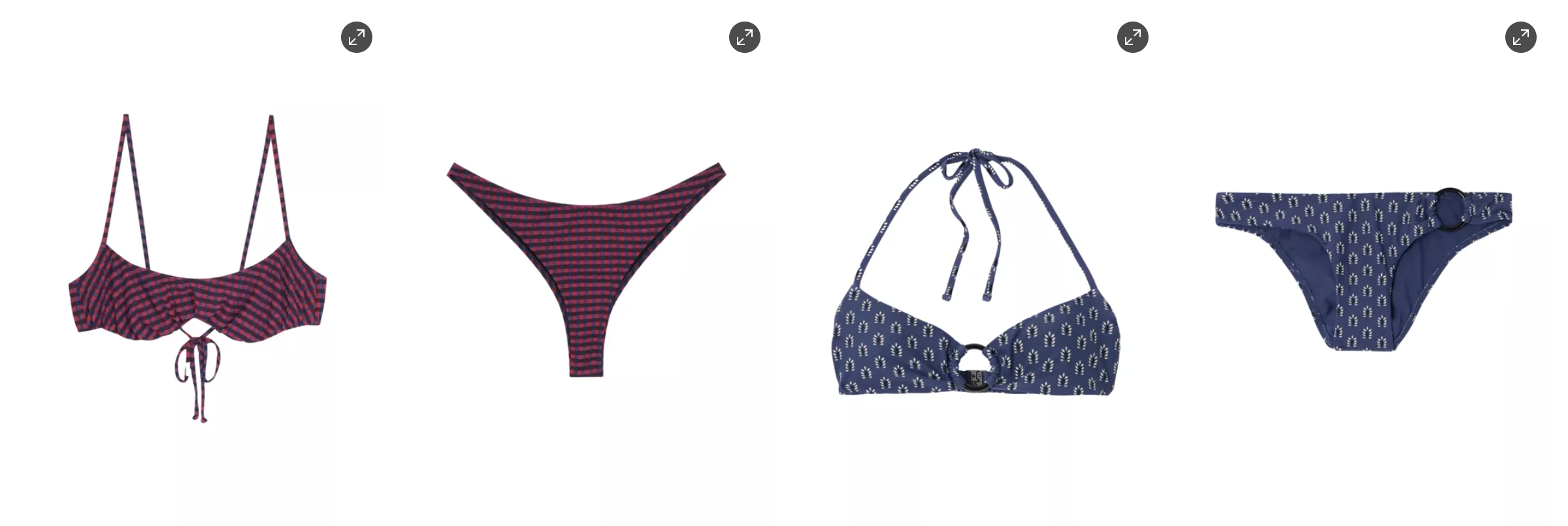 ZEEMUSE striped halter bikini - patterned zeemuse swimwear navy and burgundy design